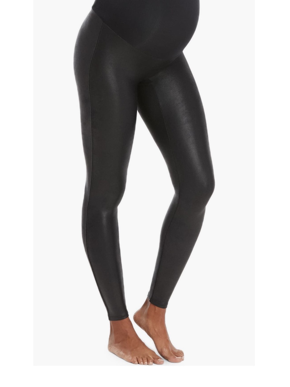 Spanx Mama Faux Leather Maternity Leggings Veyr Black NWT Sz Large Maternity